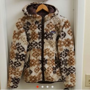 😍 Patagonia deep pile sherpa zip up hoodie sz xs